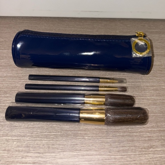 Estee Lauder Other - Estee Lauder Makeup Brush Set with Navy and Gold Accents
